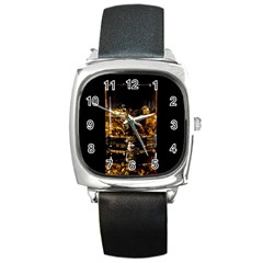 Drink Good Whiskey Square Metal Watch by BangZart