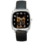 Drink Good Whiskey Square Metal Watch Front