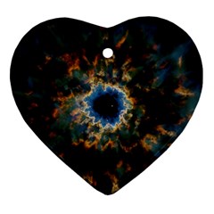 Crazy  Giant Galaxy Nebula Heart Ornament (Two Sides)