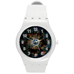 Crazy  Giant Galaxy Nebula Round Plastic Sport Watch (M)