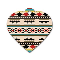 Tribal Pattern Dog Tag Heart (two Sides)