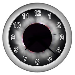 Solar Eclipse Wall Clocks (silver)  by BangZart