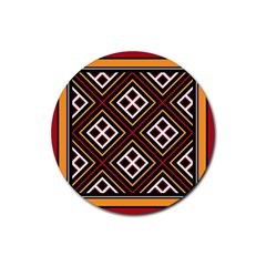 Toraja Pattern Pa re po  Sanguba ( Dancing Alone ) Rubber Round Coaster (4 Pack) 