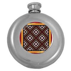 Toraja Pattern Pa re po  Sanguba ( Dancing Alone ) Round Hip Flask (5 Oz) by BangZart