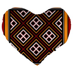 Toraja Pattern Pa re po  Sanguba ( Dancing Alone ) Large 19  Premium Heart Shape Cushions by BangZart