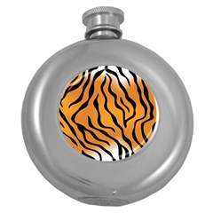 Tiger Skin Pattern Round Hip Flask (5 Oz) by BangZart