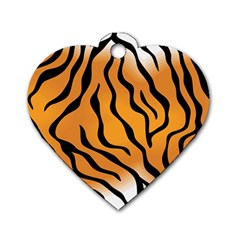 Tiger Skin Pattern Dog Tag Heart (one Side) by BangZart