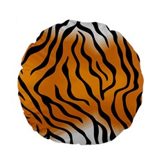 Tiger Skin Pattern Standard 15  Premium Flano Round Cushions by BangZart