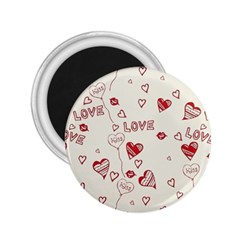 Pattern Hearts Kiss Love Lips Art Vector 2 25  Magnets by BangZart