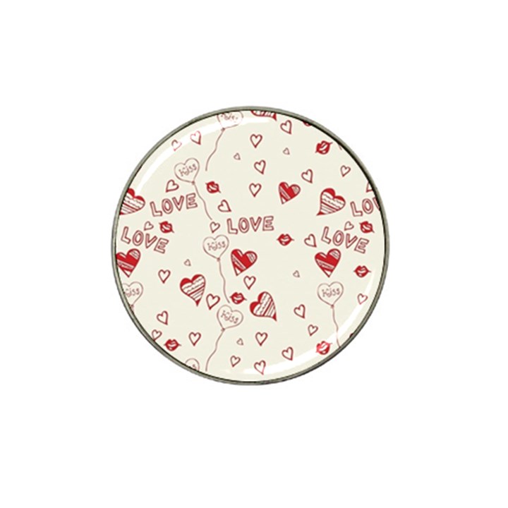 Pattern Hearts Kiss Love Lips Art Vector Hat Clip Ball Marker (10 pack)