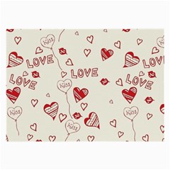 Pattern Hearts Kiss Love Lips Art Vector Large Glasses Cloth by BangZart