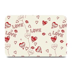 Pattern Hearts Kiss Love Lips Art Vector Plate Mats by BangZart