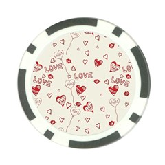 Pattern Hearts Kiss Love Lips Art Vector Poker Chip Card Guard by BangZart