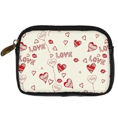 Pattern Hearts Kiss Love Lips Art Vector Digital Camera Cases by BangZart