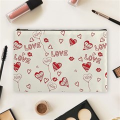 Pattern Hearts Kiss Love Lips Art Vector Cosmetic Bag (large)  by BangZart