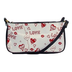 Pattern Hearts Kiss Love Lips Art Vector Shoulder Clutch Bags by BangZart