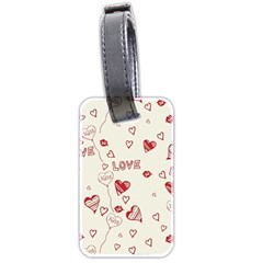 Pattern Hearts Kiss Love Lips Art Vector Luggage Tags (two Sides) by BangZart