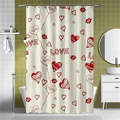 Pattern Hearts Kiss Love Lips Art Vector Shower Curtain 48  X 72  (small)  by BangZart