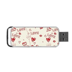 Pattern Hearts Kiss Love Lips Art Vector Portable Usb Flash (two Sides) by BangZart