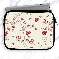 Pattern Hearts Kiss Love Lips Art Vector Apple Ipad 2/3/4 Zipper Cases by BangZart