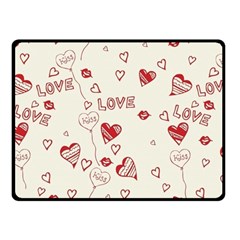 Pattern Hearts Kiss Love Lips Art Vector Double Sided Fleece Blanket (small)  by BangZart