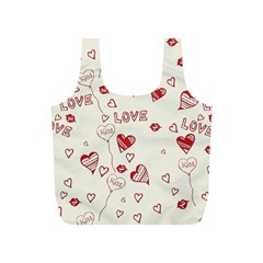 Pattern Hearts Kiss Love Lips Art Vector Full Print Recycle Bags (s)  by BangZart