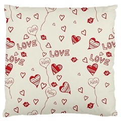 Pattern Hearts Kiss Love Lips Art Vector Large Flano Cushion Case (two Sides) by BangZart