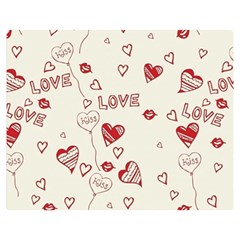 Pattern Hearts Kiss Love Lips Art Vector Double Sided Flano Blanket (medium)  by BangZart