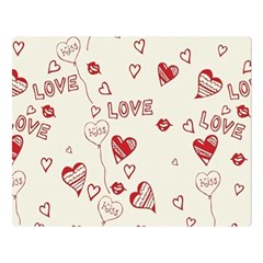 Pattern Hearts Kiss Love Lips Art Vector Double Sided Flano Blanket (large)  by BangZart