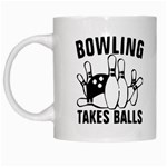 Bowling Takes Balls White Coffee Mug Left