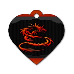 Dragon Dog Tag Heart (two Sides) by BangZart