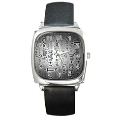 Science Formulas Square Metal Watch