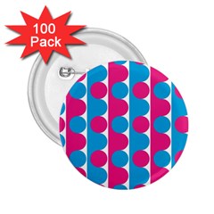 Pink And Bluedots Pattern 2 25  Buttons (100 Pack) 