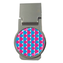 Pink And Bluedots Pattern Money Clips (round)  by BangZart