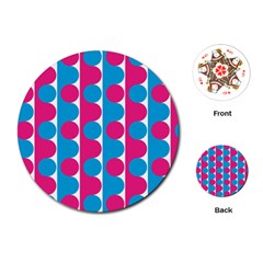 Pink And Bluedots Pattern Playing Cards (round)  by BangZart