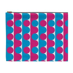 Pink And Bluedots Pattern Cosmetic Bag (xl) by BangZart