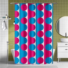 Pink And Bluedots Pattern Shower Curtain 48  X 72  (small) 