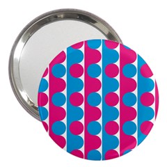 Pink And Bluedots Pattern 3  Handbag Mirrors by BangZart