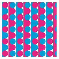 Pink And Bluedots Pattern Large Satin Scarf (square) by BangZart