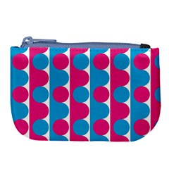 Pink And Bluedots Pattern Large Coin Purse