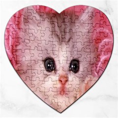 Cat  Animal  Kitten  Pet Jigsaw Puzzle (heart) by BangZart