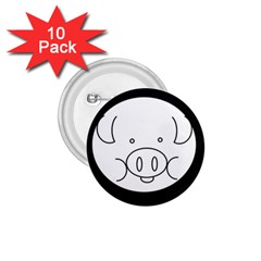 Pig Logo 1 75  Buttons (10 Pack)