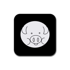 Pig Logo Rubber Square Coaster (4 Pack)  by BangZart