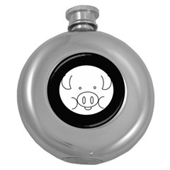 Pig Logo Round Hip Flask (5 Oz) by BangZart