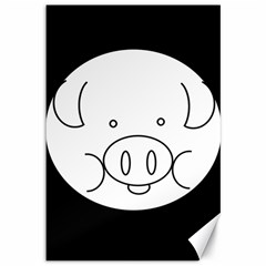 Pig Logo Canvas 12  X 18   by BangZart