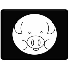 Pig Logo Fleece Blanket (large)  by BangZart