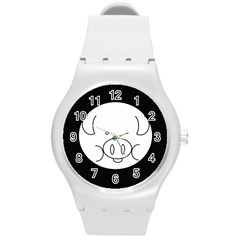 Pig Logo Round Plastic Sport Watch (m)