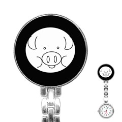 Pig Logo Stainless Steel Nurses Watch