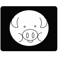 Pig Logo Double Sided Fleece Blanket (medium)  by BangZart