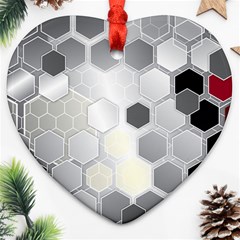 Honeycomb Pattern Ornament (heart) by BangZart